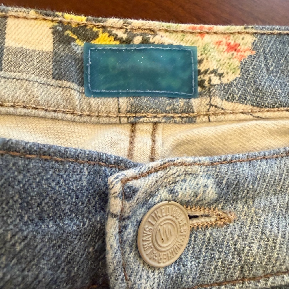 MOTHER Skinny Not Skinny Fray False Impressions Patchwork Jean Size 28 - Picture 7 of 10